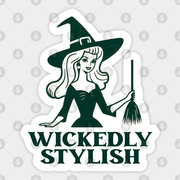 Wickedly Stylish Halloween Sticker by Retro Travel Design